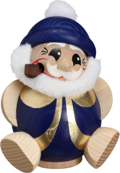 Kugelräucherfigur Nikolaus, blau-gold-0